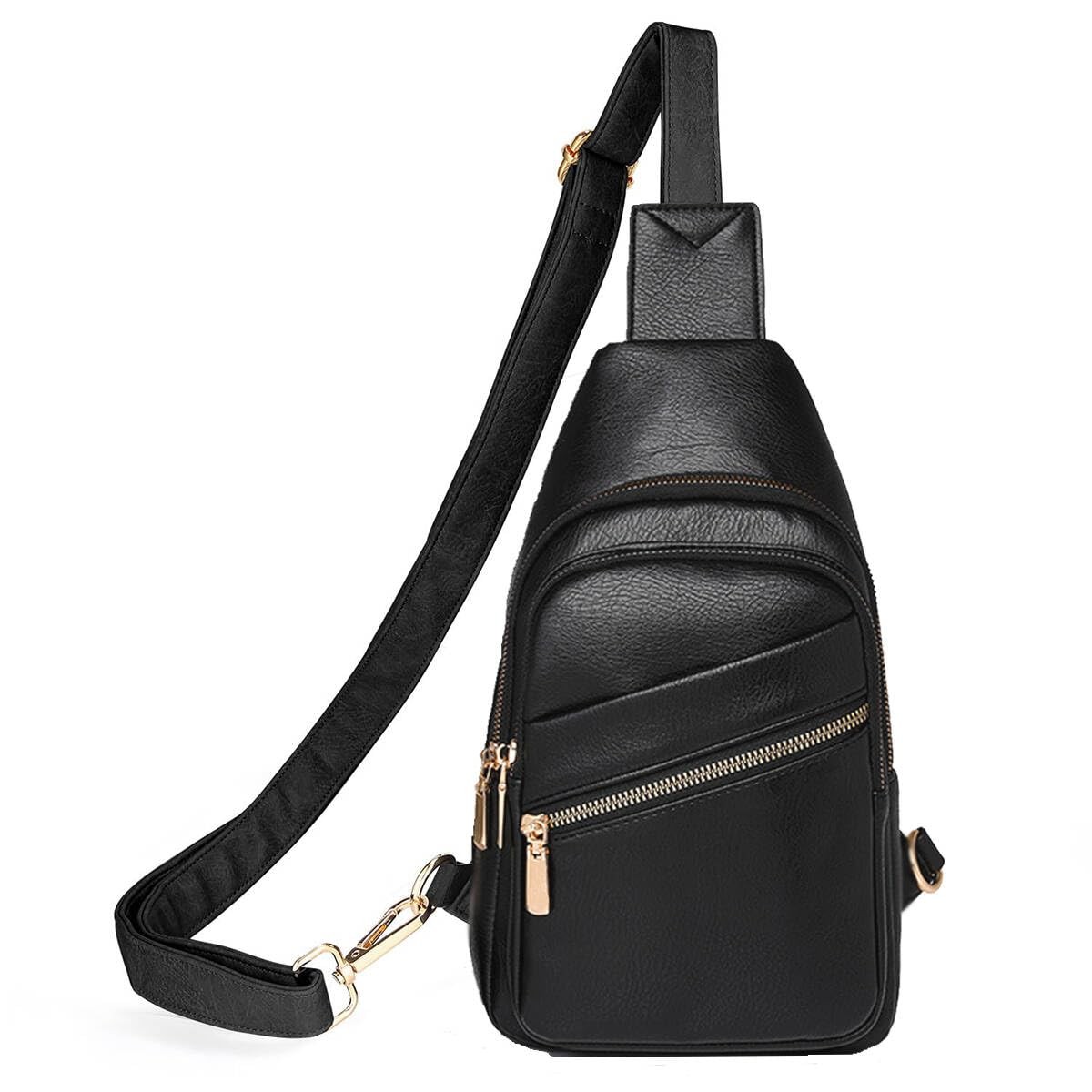 Sling Bag Men Crossbody Chest PU Leather Shoulder Purse Backpack Travel