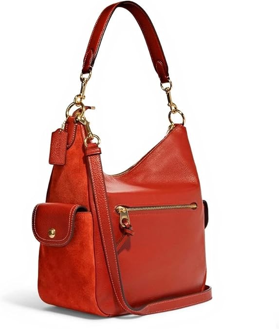 COACH Pennie Shoulder Bag Red Sand Rust Brown Pebbled Leather Purse New Sealed