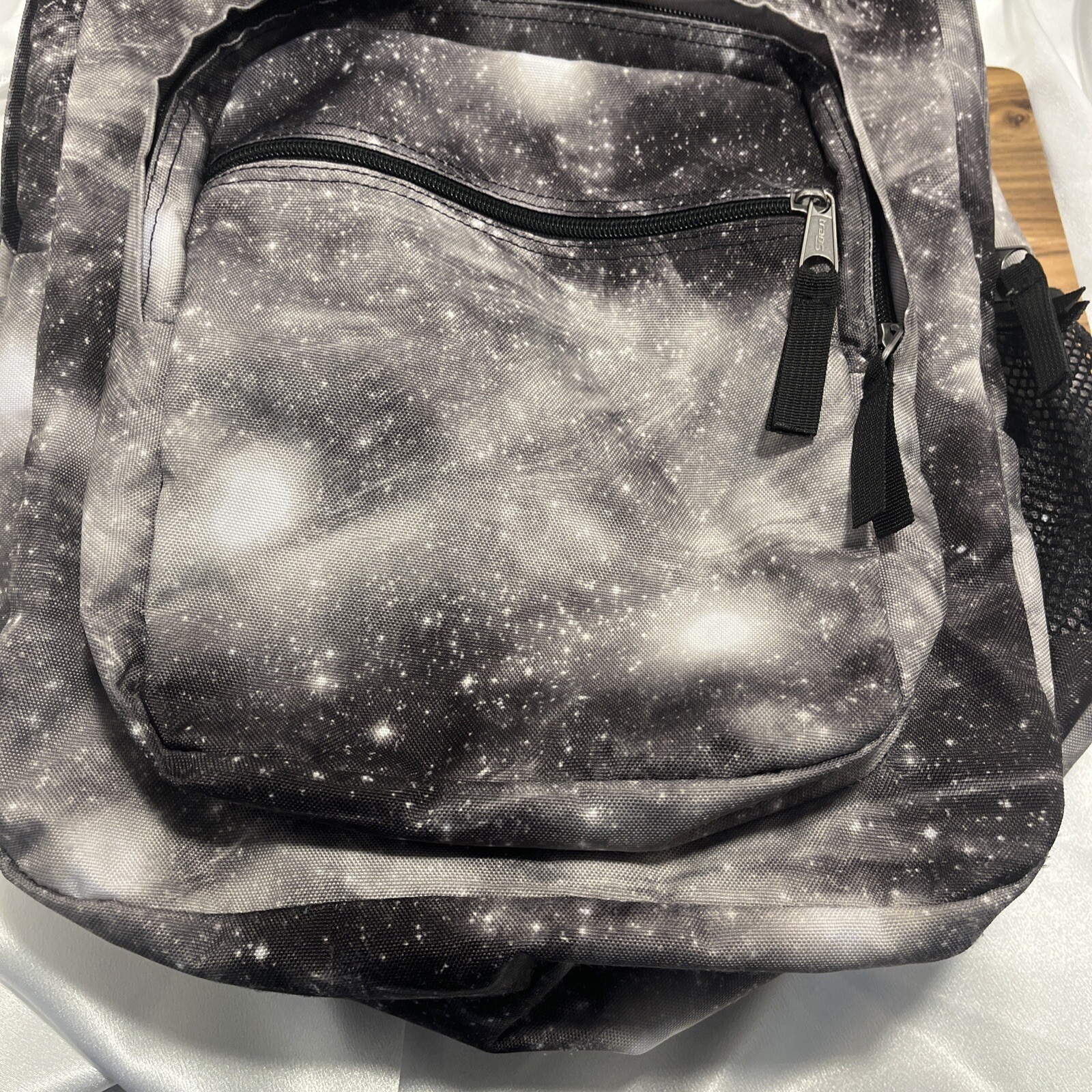 JanSport Trans SuperMax Backpack Laptop Sleeve Cosmos Galaxy Space Black Stars