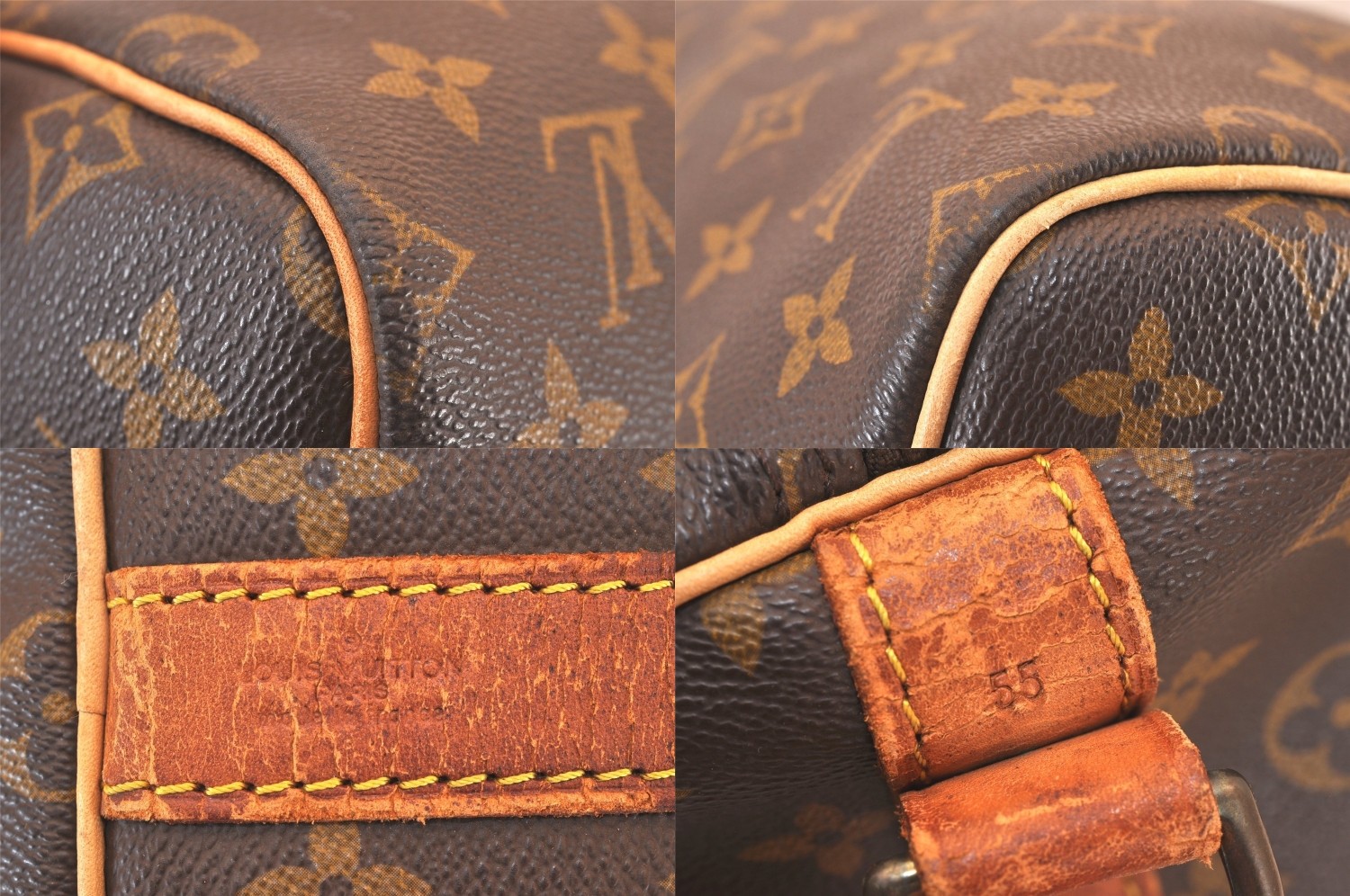 Authentic Louis Vuitton Monogram Keepall Bandouliere 55 M41414 Boston Bag AB464