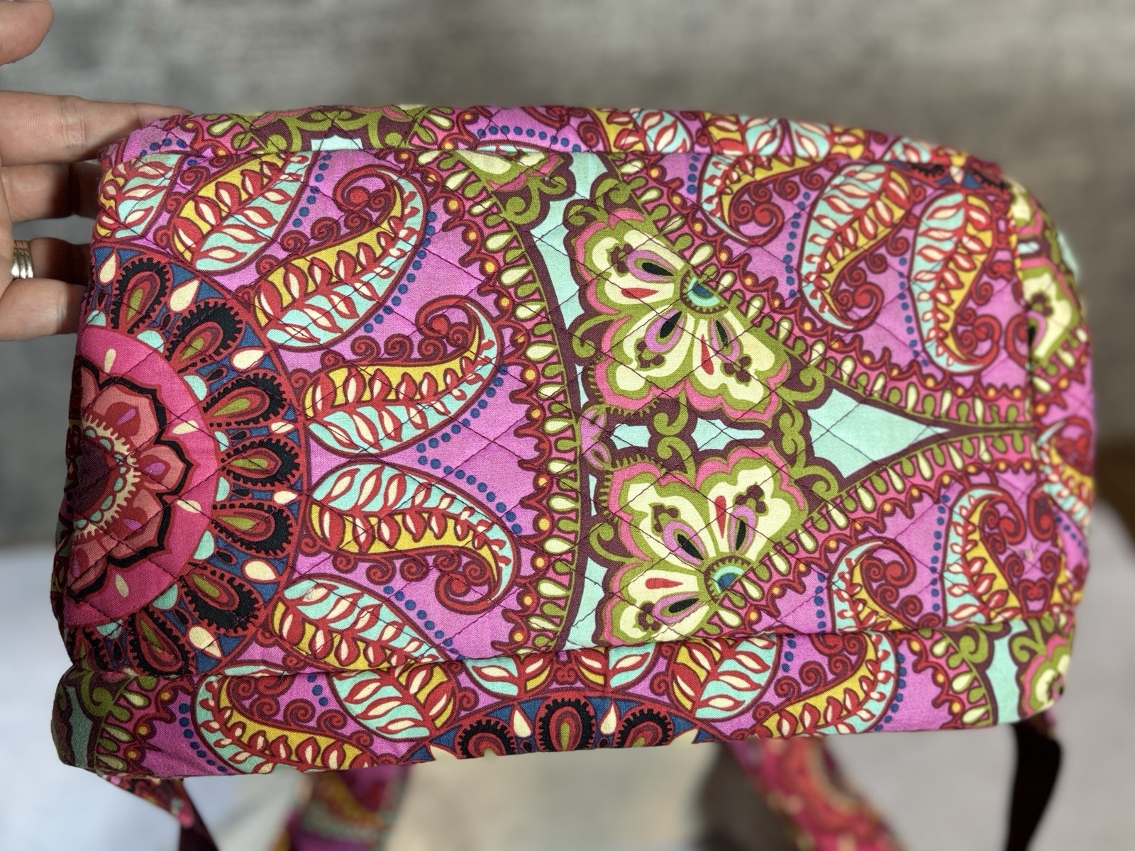 Vera Bradley 2 pcs Essential Laptop Backpack and Wristlet Resort Medallion Vtg