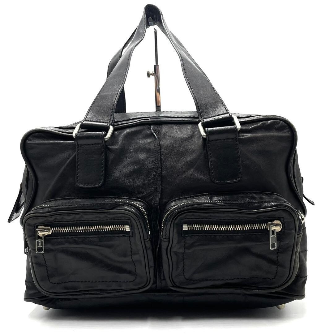 Chloe Betty Black Leather Handbag Charm Y2K Silver Hardware Tote Bag