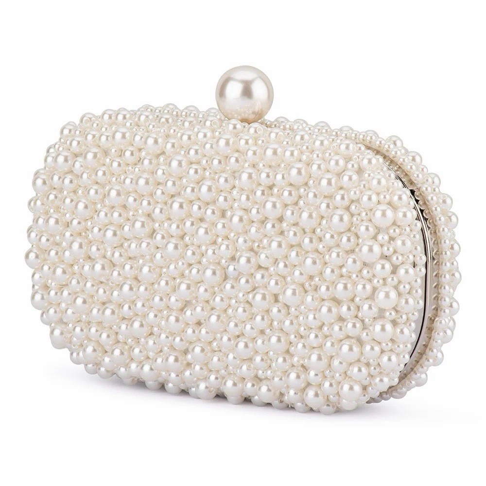 OLGA BERG VALENTINA PEARL CLUTCH