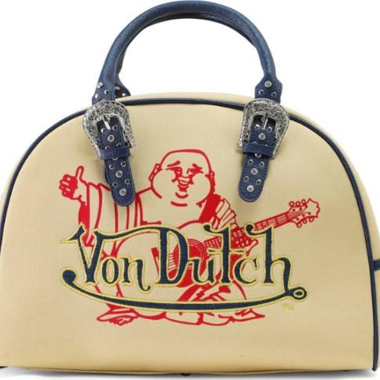 Von Dutch x True Religion Cream and Blue Duffle Bag
