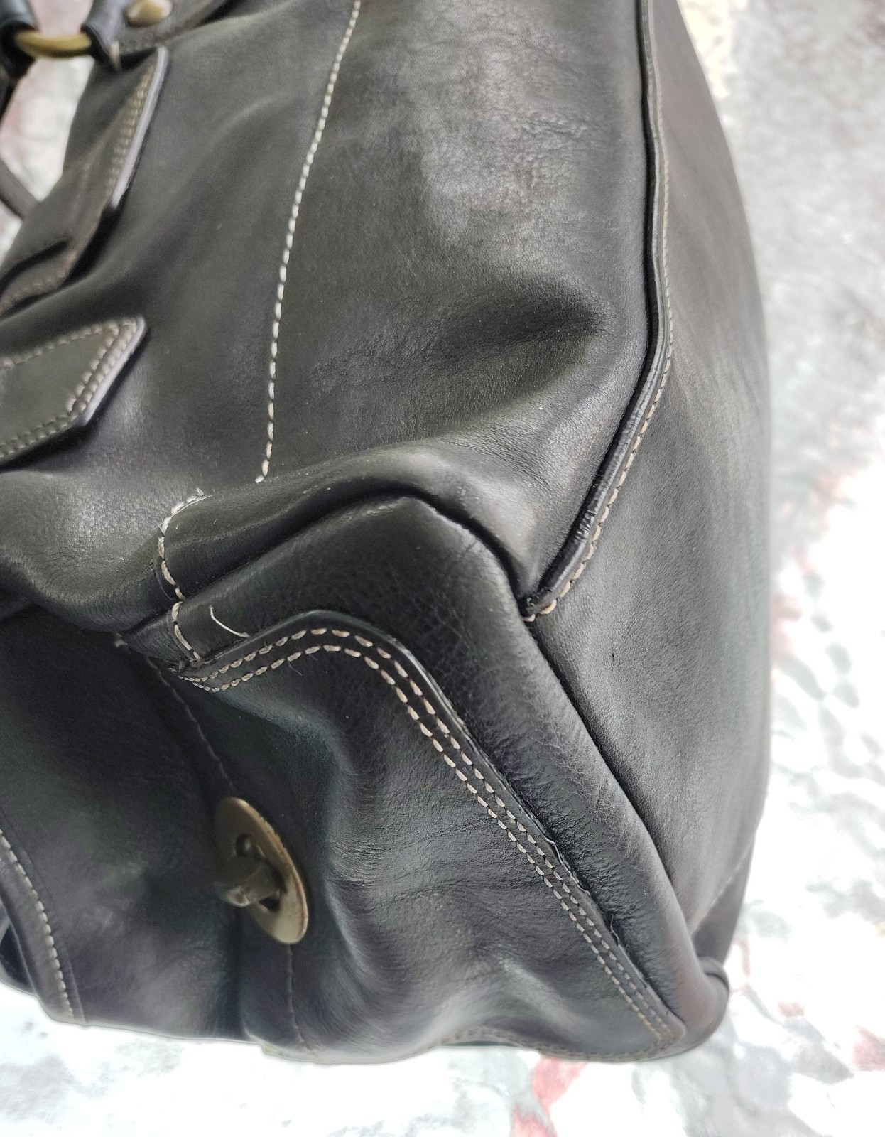 Coach MEDIUM 10330 65th Anniversary Mandy Vintage Black Leather Shoulder Bag