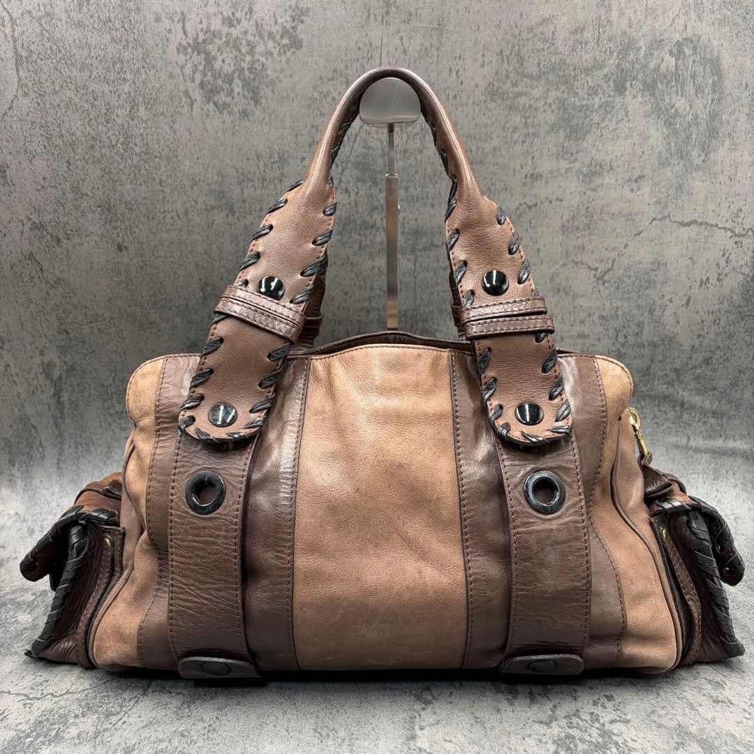 Chloe Silverado Brown Leather Tote Bag Rare Archive Y2K Womens Vintage Auth