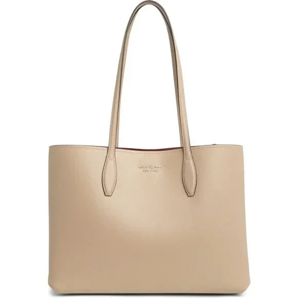 Kate Spade New York All Day Large Tote Bag Leather Timeless Taupe PXR00297