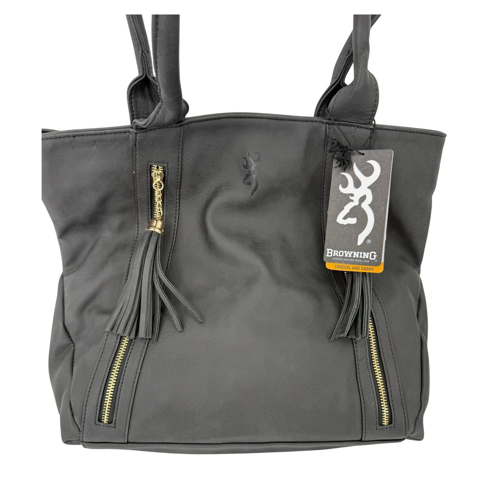 Browning Alexandria Black Leather Concealed Carry CCW Handbag Tote Bag New