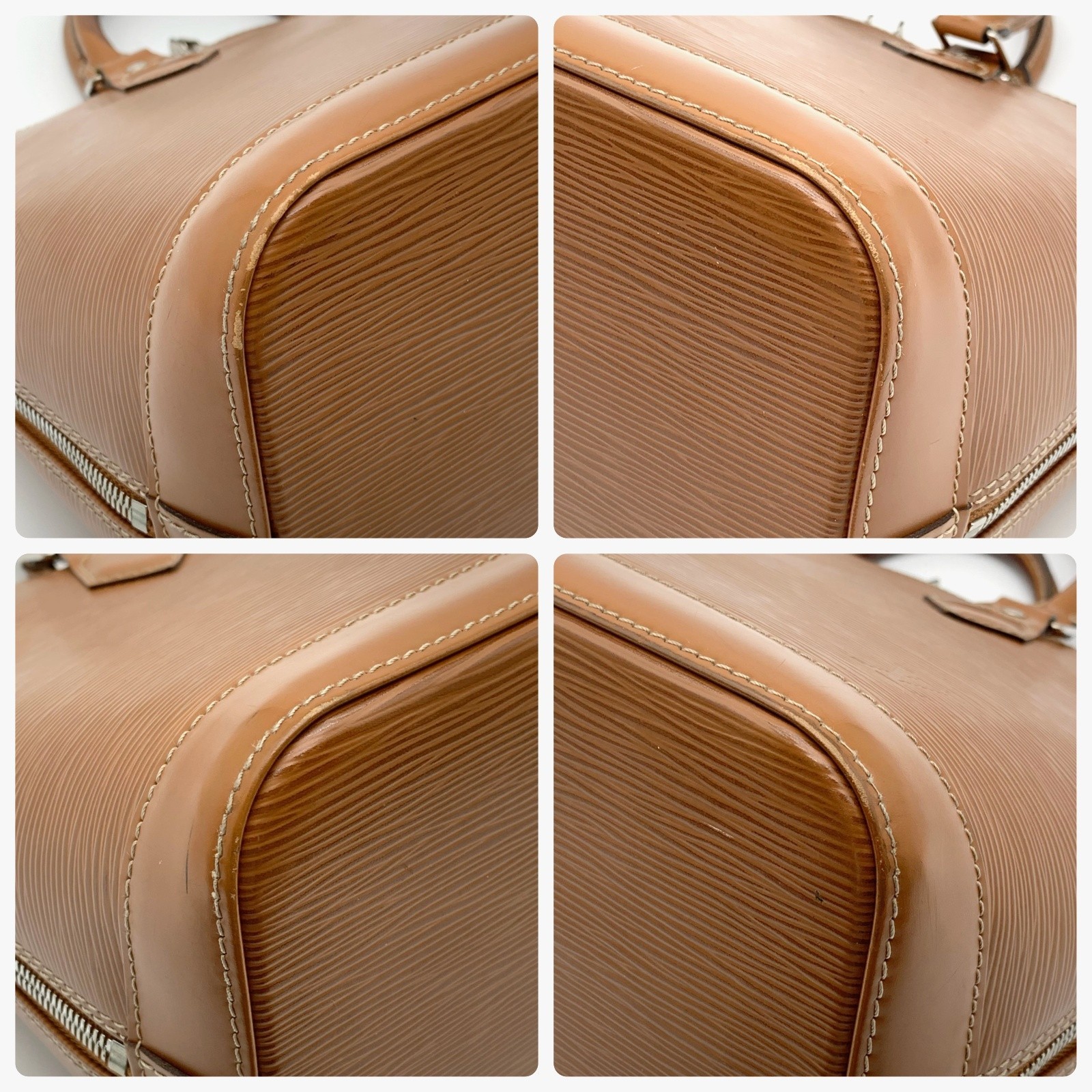LOUIS VUITTON Alma PM Epi Brown Leather Handbag M52143 Authentic Japan