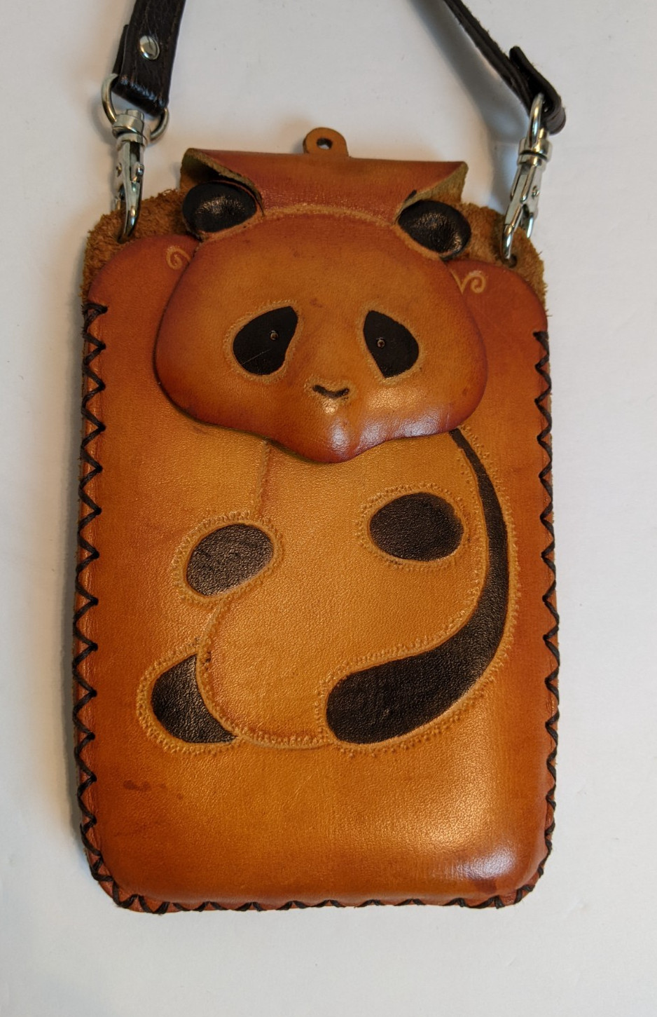 Panda Crossbody Phone Pouch Leather