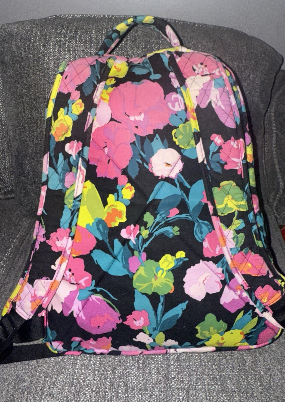Vera Bradley Essential Large Backpack Hilo Meadow Quilted Floral School Travel