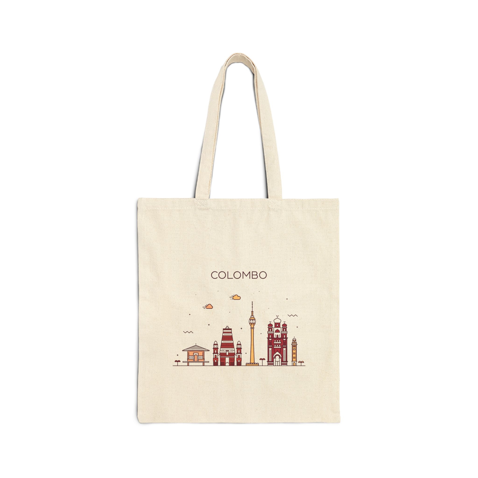 Colombo Sri Lanka Cotton Canvas Tote Bag, Eco-Friendly Shopping Bag
