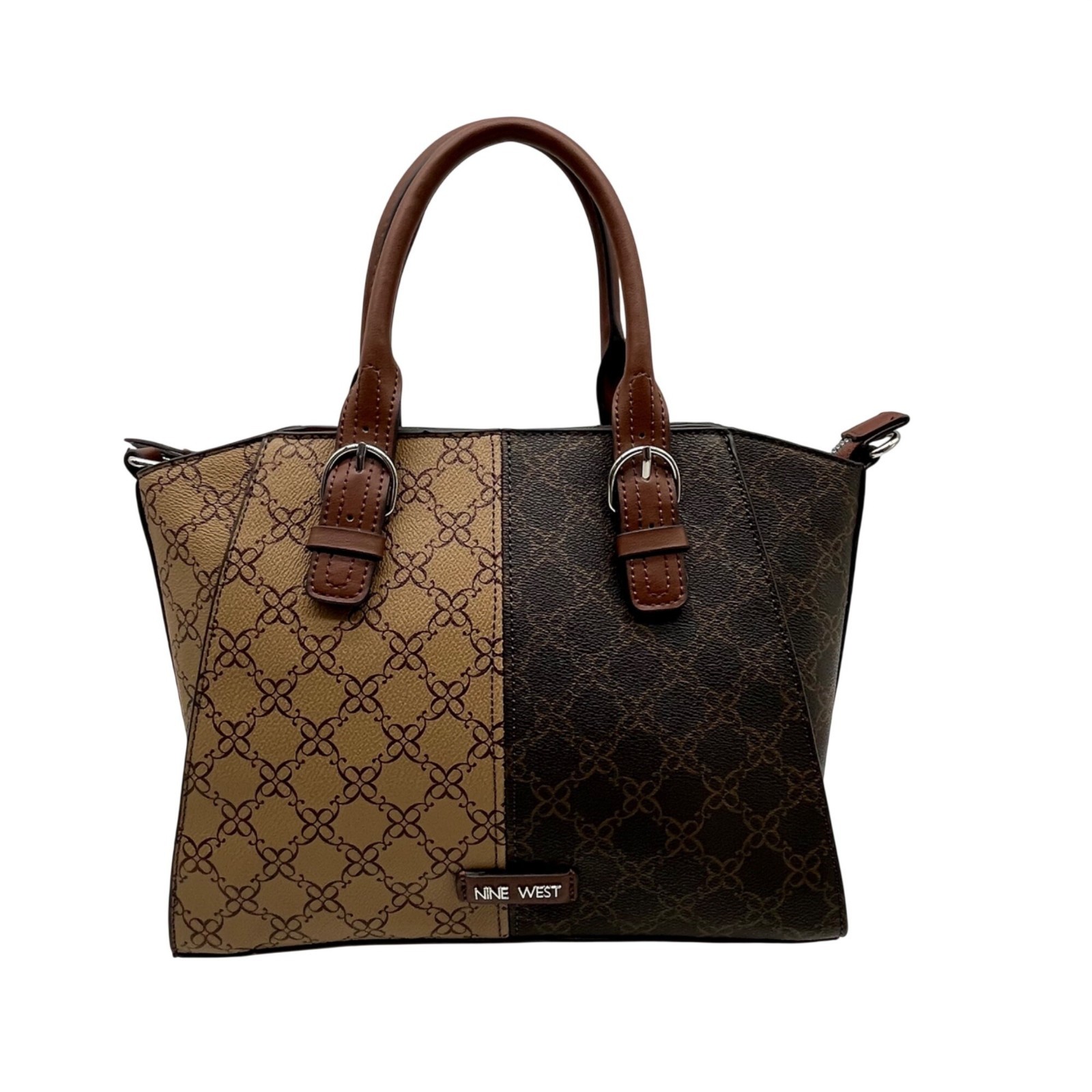 Nine West Monogram Print Brown Hand Bag