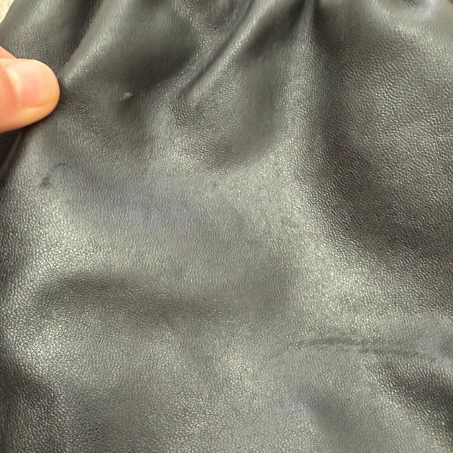 GUC Cos Mini Cavatelli Clutch Crossbody Leather Black Bag Drawstring 10x7x2