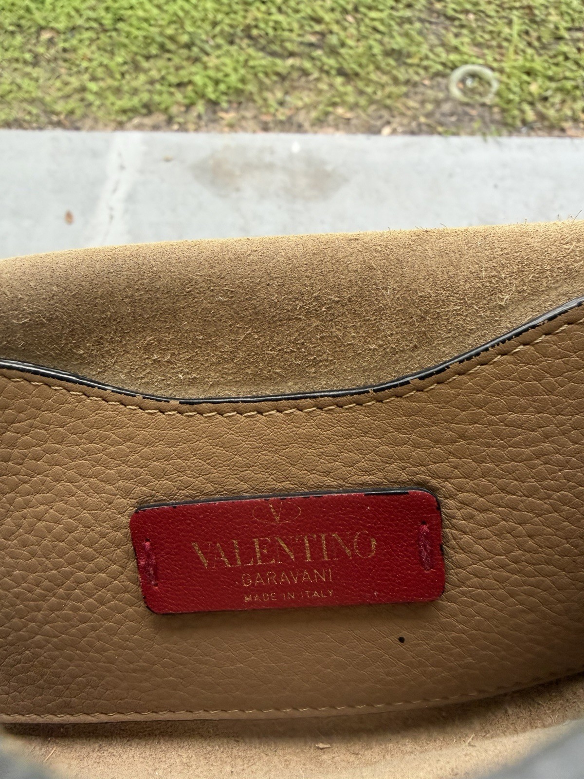 Valentino Garavani Studded Taupe Small Crossbody, Detachable Strap, Gold