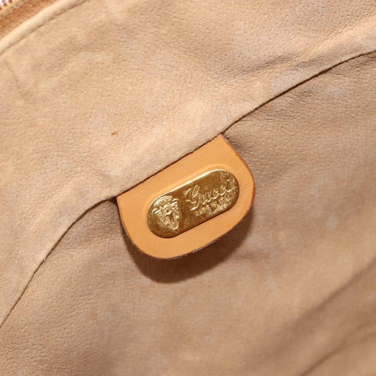 GUCCI Micro GG Supreme Web Sherry Line Shoulder Bag PVC Beige Gold Auth 184546