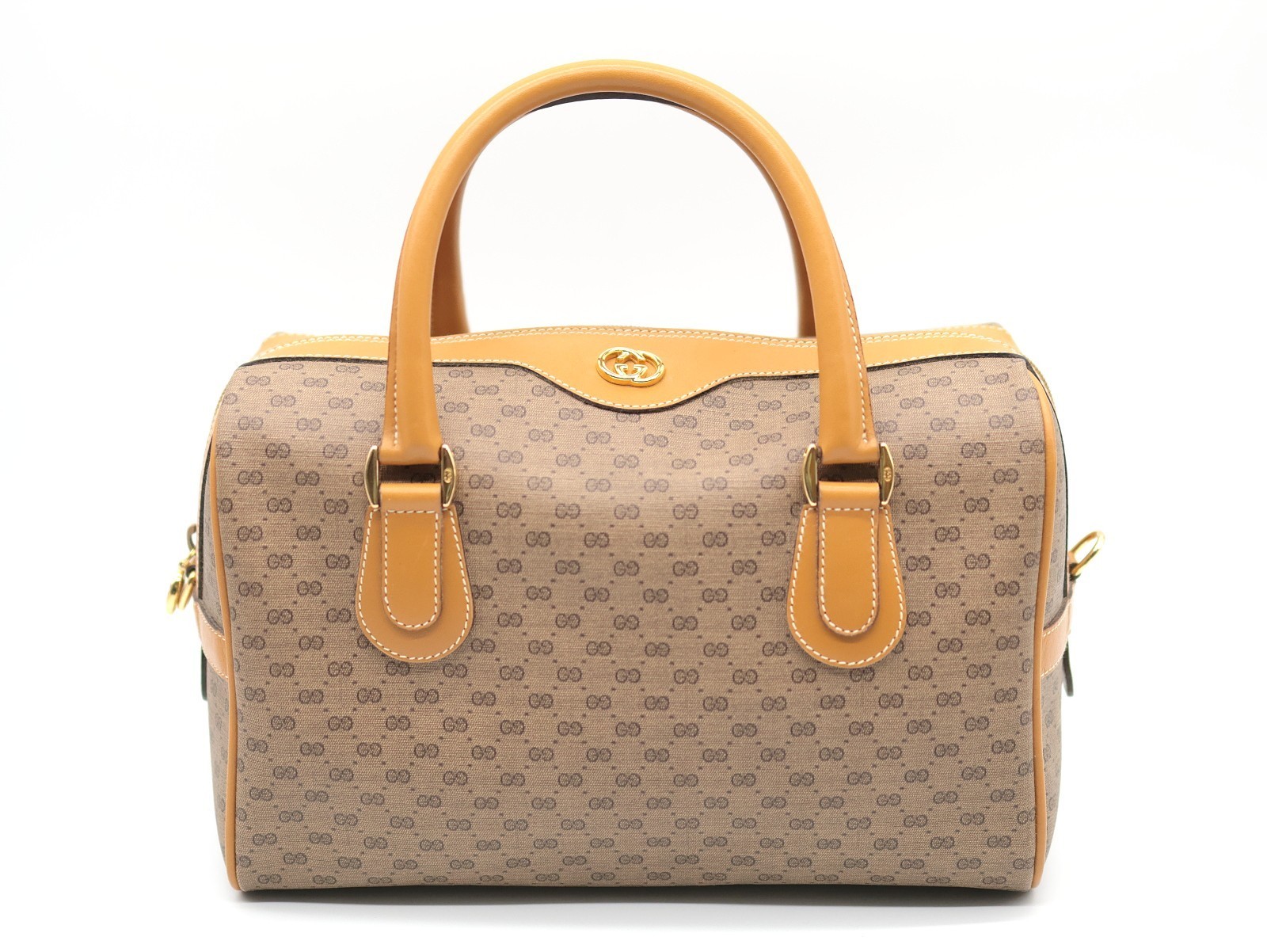 Vintage GUCCI Mini Boston bag Micro GG PVC Authentcic