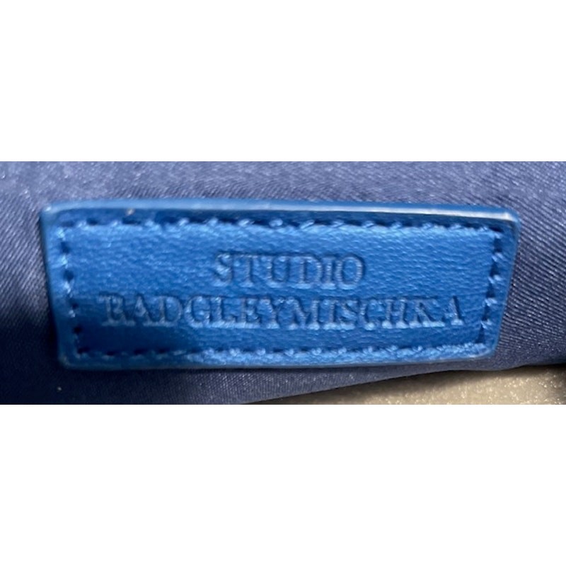 Studio Badgley Mischka Blue Quilted Vegan Leather Crossbody Bag Chain Strap NWT