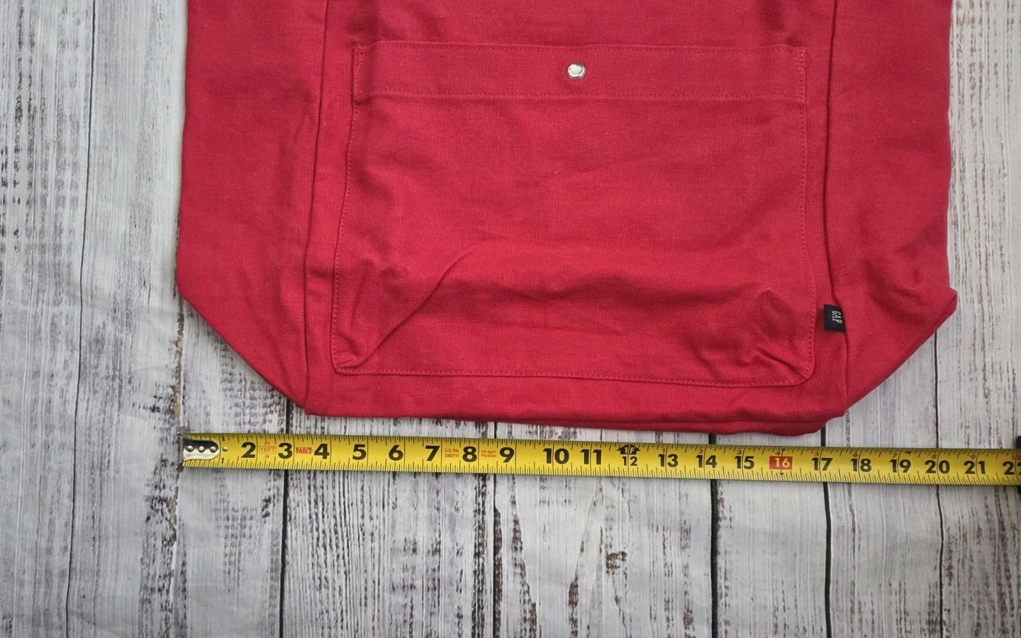 GAP Linen Cotton Tote Bag Front Patch Pocket Slipper Red Beach NEW NWT 876250