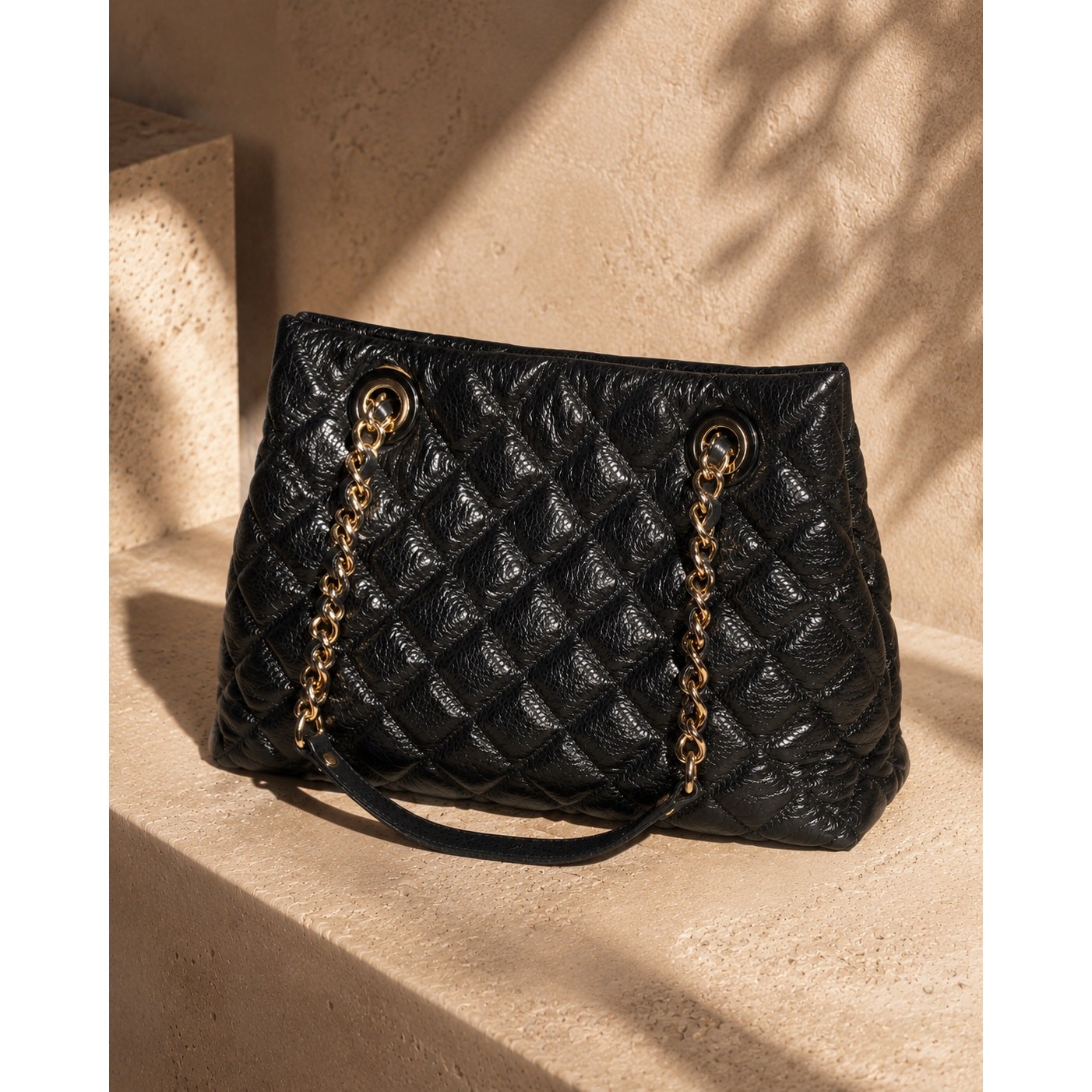 Kate Spade Gold Coast Maryanne Tote Black Quilted Leather