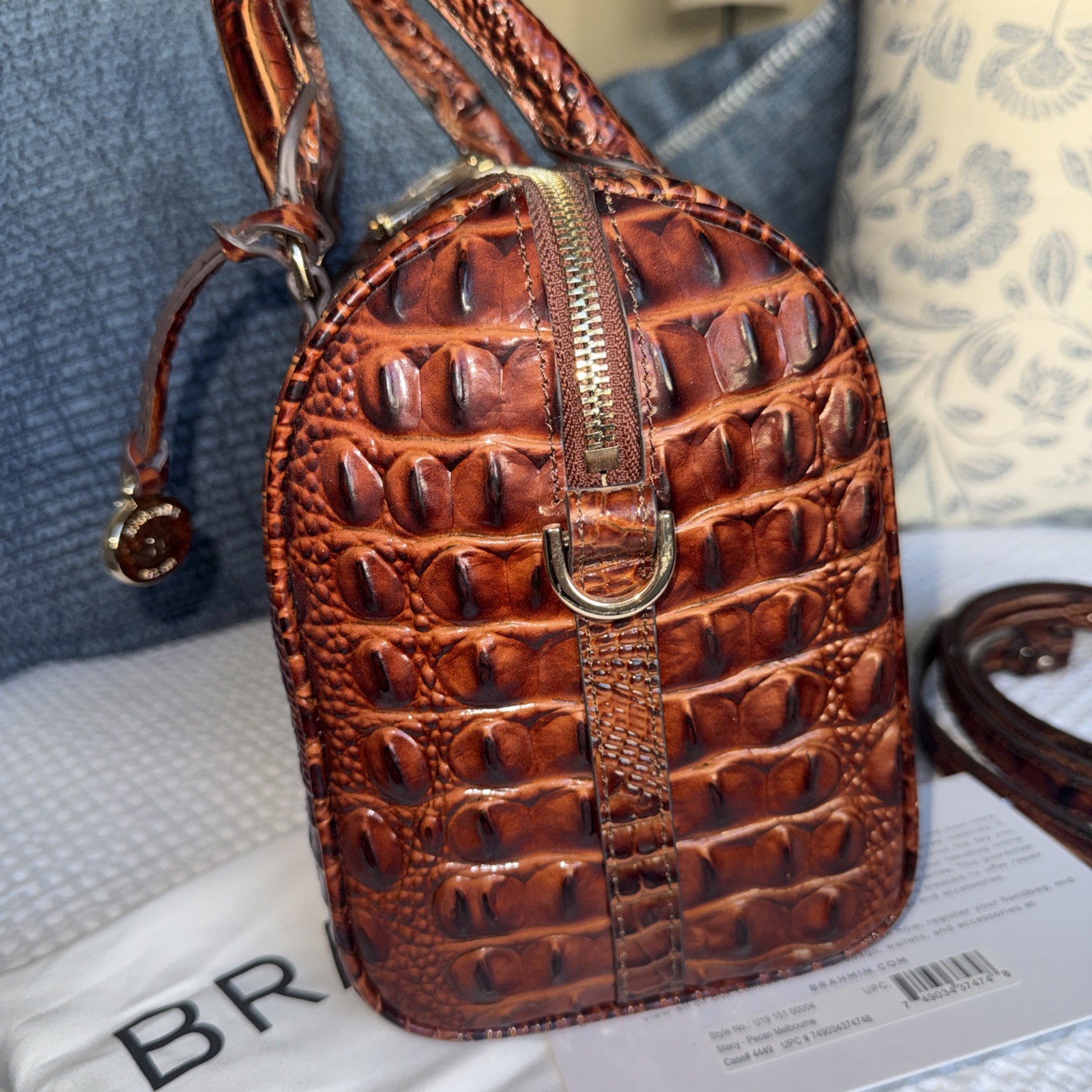 Brahmin Stacy Pecan Melbourne Satchel NWT w/ Dust Bag