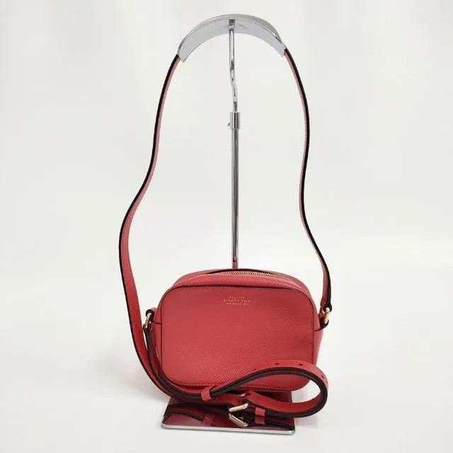 SMYTHSON Mini Shoulder Bag Red with Dust bag, Adjustable Strap ship From JAPAN