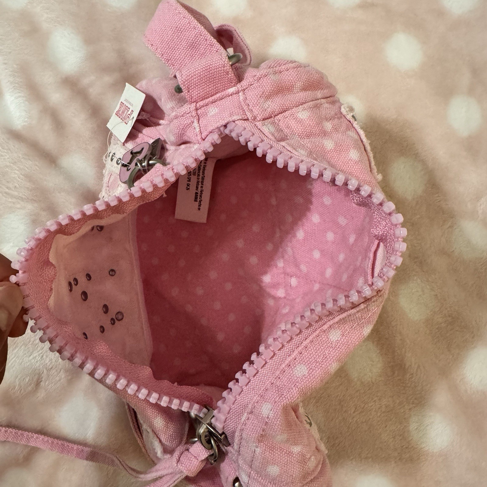 Victoria’s Secret PINK Polka Dot LOVE Crossbody Bag Zip, Adjustable Strap