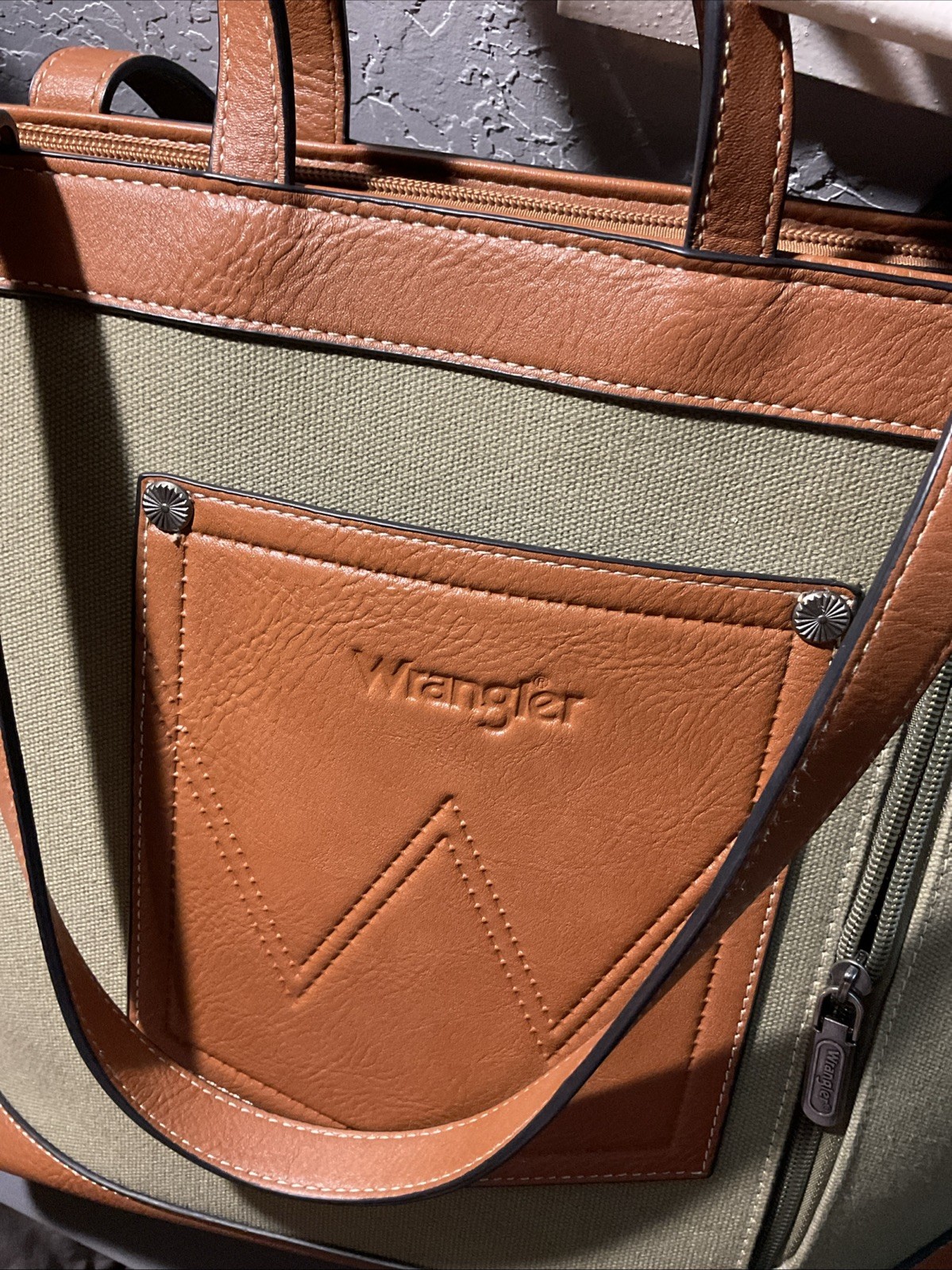 Wrangler Bag With A Pocket For iPad Or Book Denim And Faux Leather Lightweight