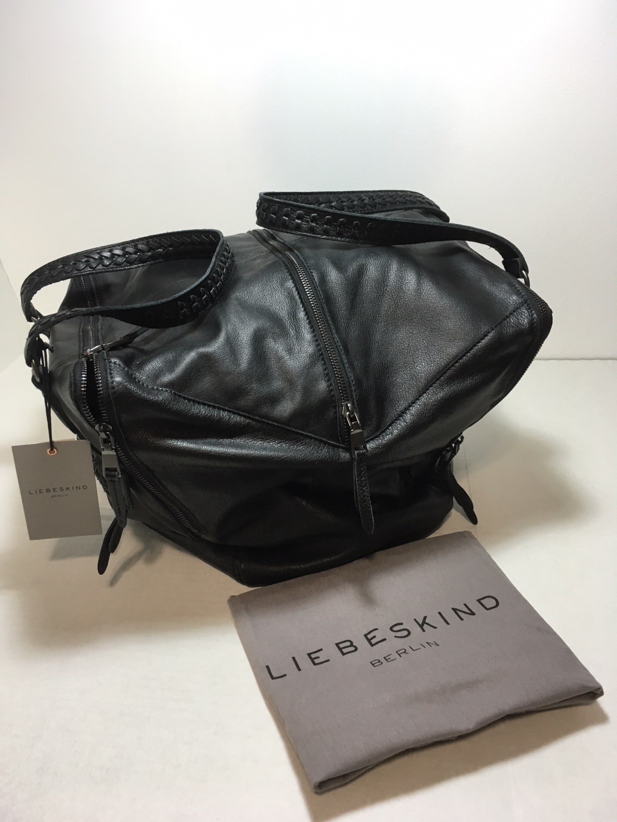 Liebeskind Berlin KAYLA Leather Satchel Large Vintage Black $298