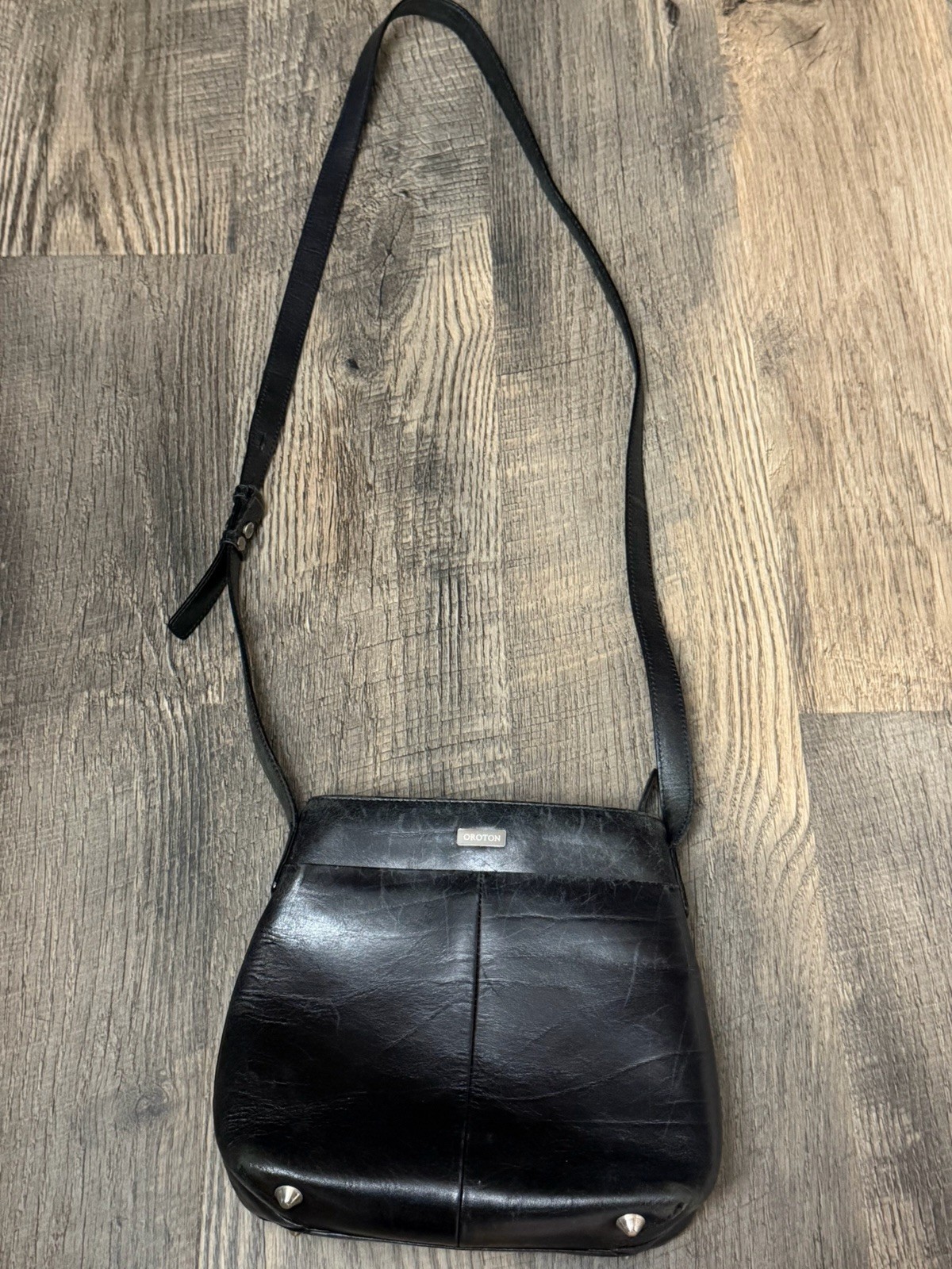 Vintage Oroton Australian Genuine Cowhide Black Leather Purse