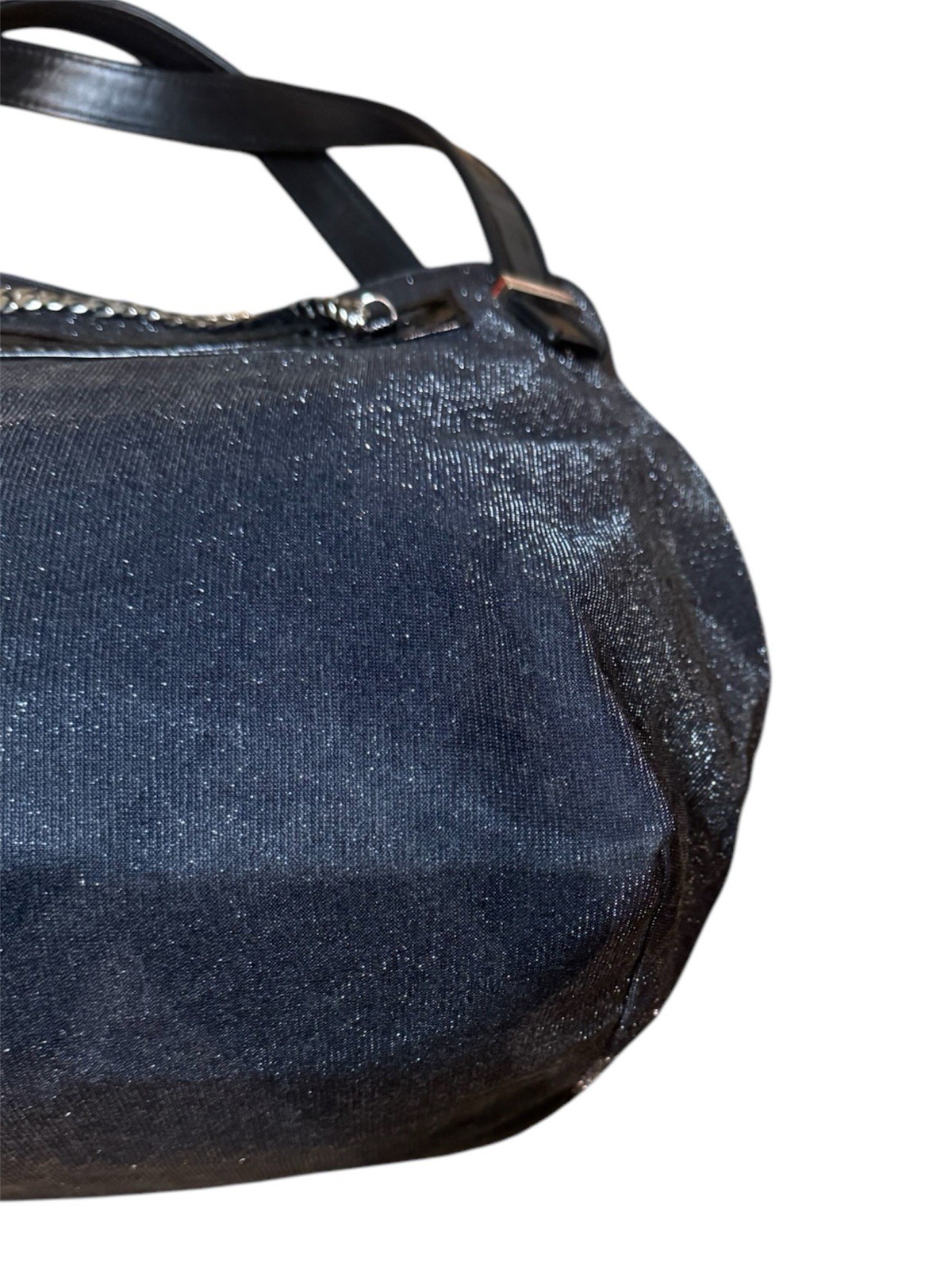 Christian Louboutin Ltd Edition Metallic Iridescent Black Silver Hobo Bag Tote