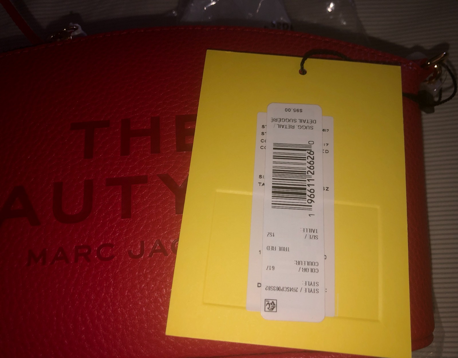 Marc Jacobs The Leather Beauty Bag -True Red New
