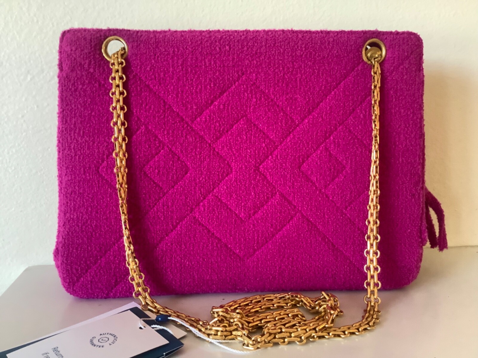 SALE ! RARE VINTAGE CHANEL PINK TWEED EMILY IN PARIS BAG