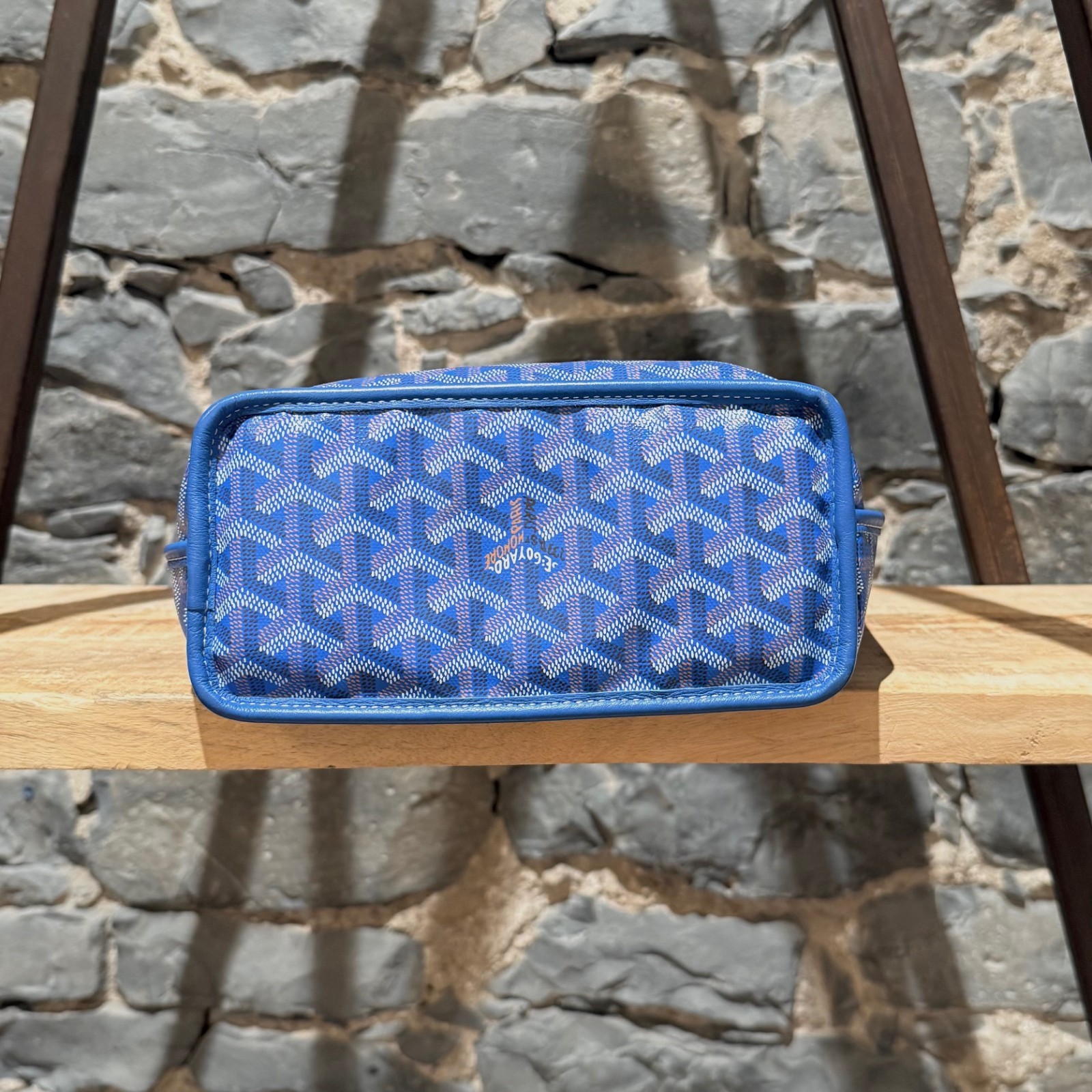 Goyard Blue Goyardine Mini Anjou Shoulder Bag