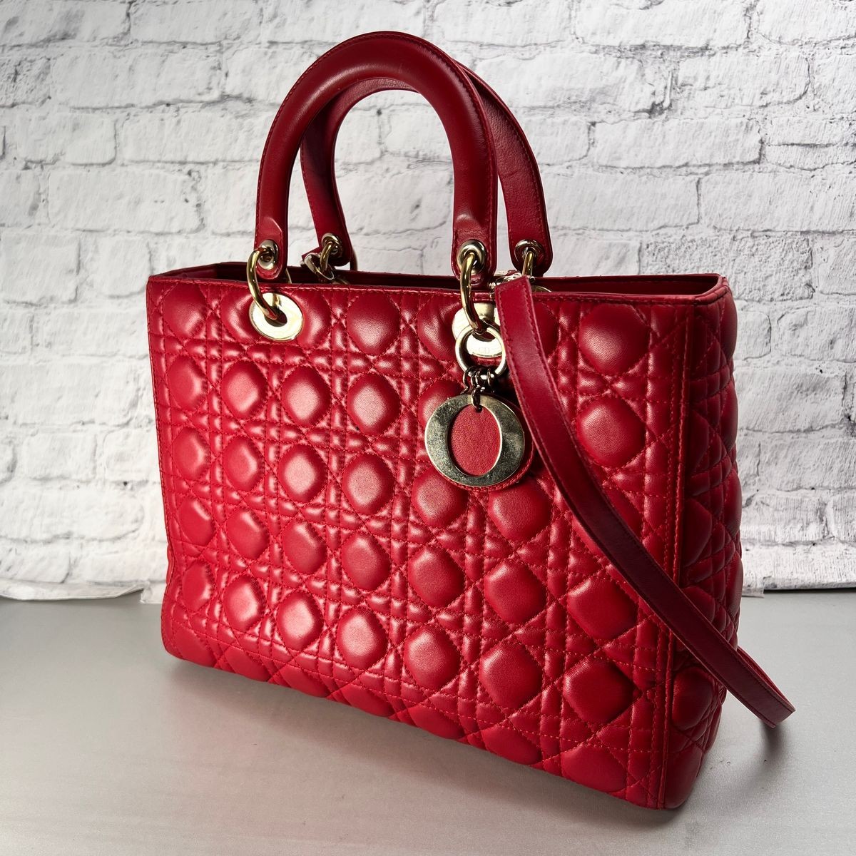 DIOR Bag: Lady Dior Cannage Pink W26H31D12cm w/o accessories;