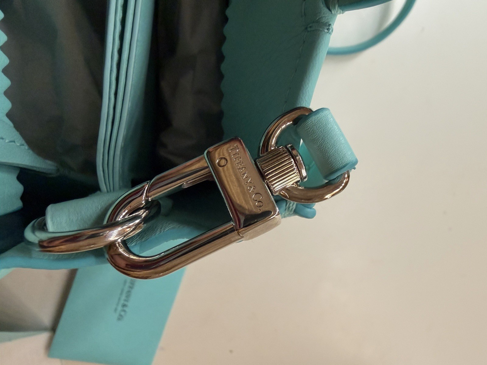 Super RARE Tiffany & Co. Micro White Brushtroke Grain Calfskin Leather Tote Bag