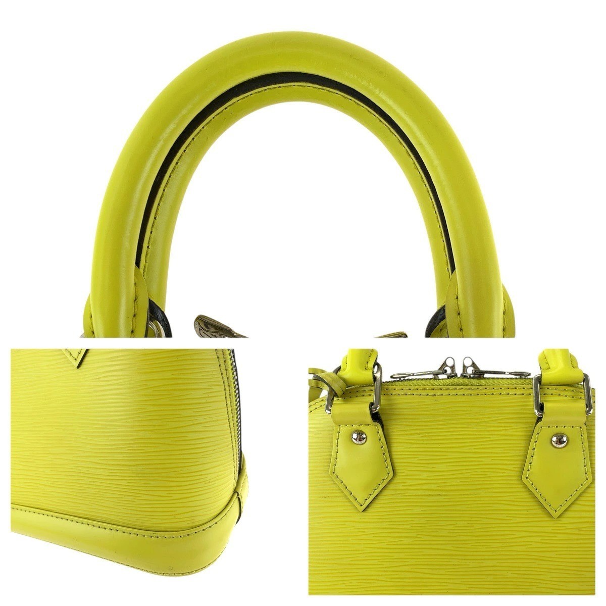 Louis Vuitton Alma BB M57446 Epi Leather 2Way Shoulder Handbag Yellow LV Auth