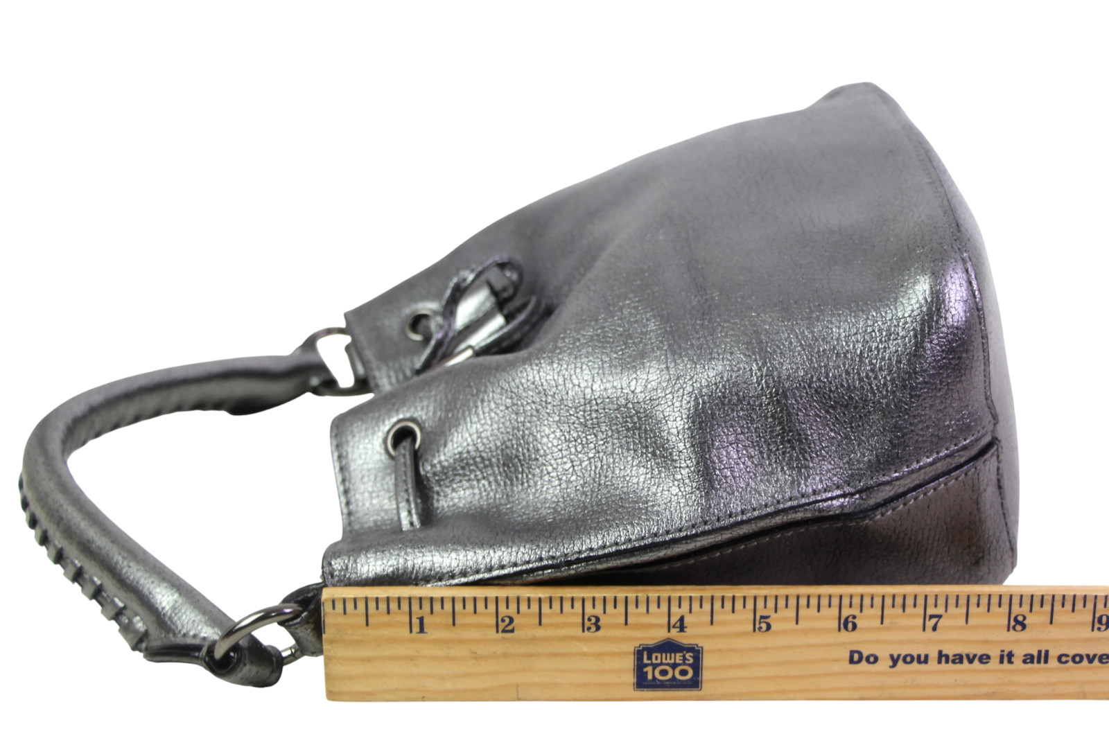 ROOMY Elliott Lucca DARK SILVER GENUINE LEATHER HOBO SHOULDER BAG HANDBAG PURSE