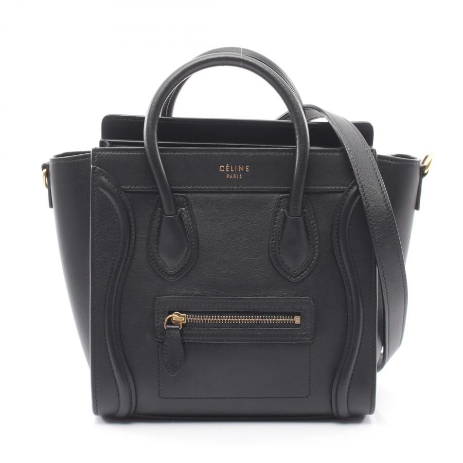 CELINE Bag: Luggage Nano Shopper Black W20H20D9cm w/ strap;