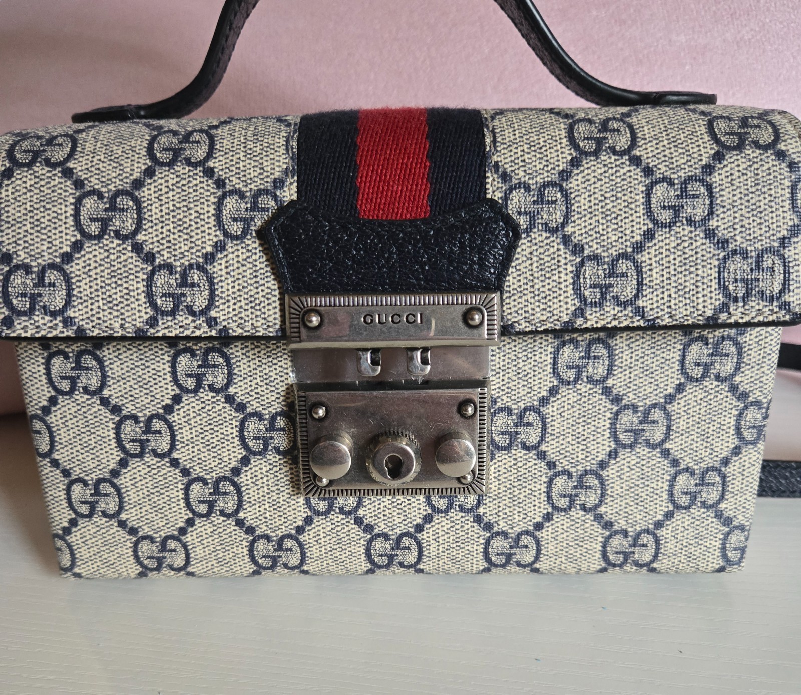 Gucci Padlock Canvas Bag Box Bag Shoulder Crossbody Bag Mini Women’s 7x2x4 in
