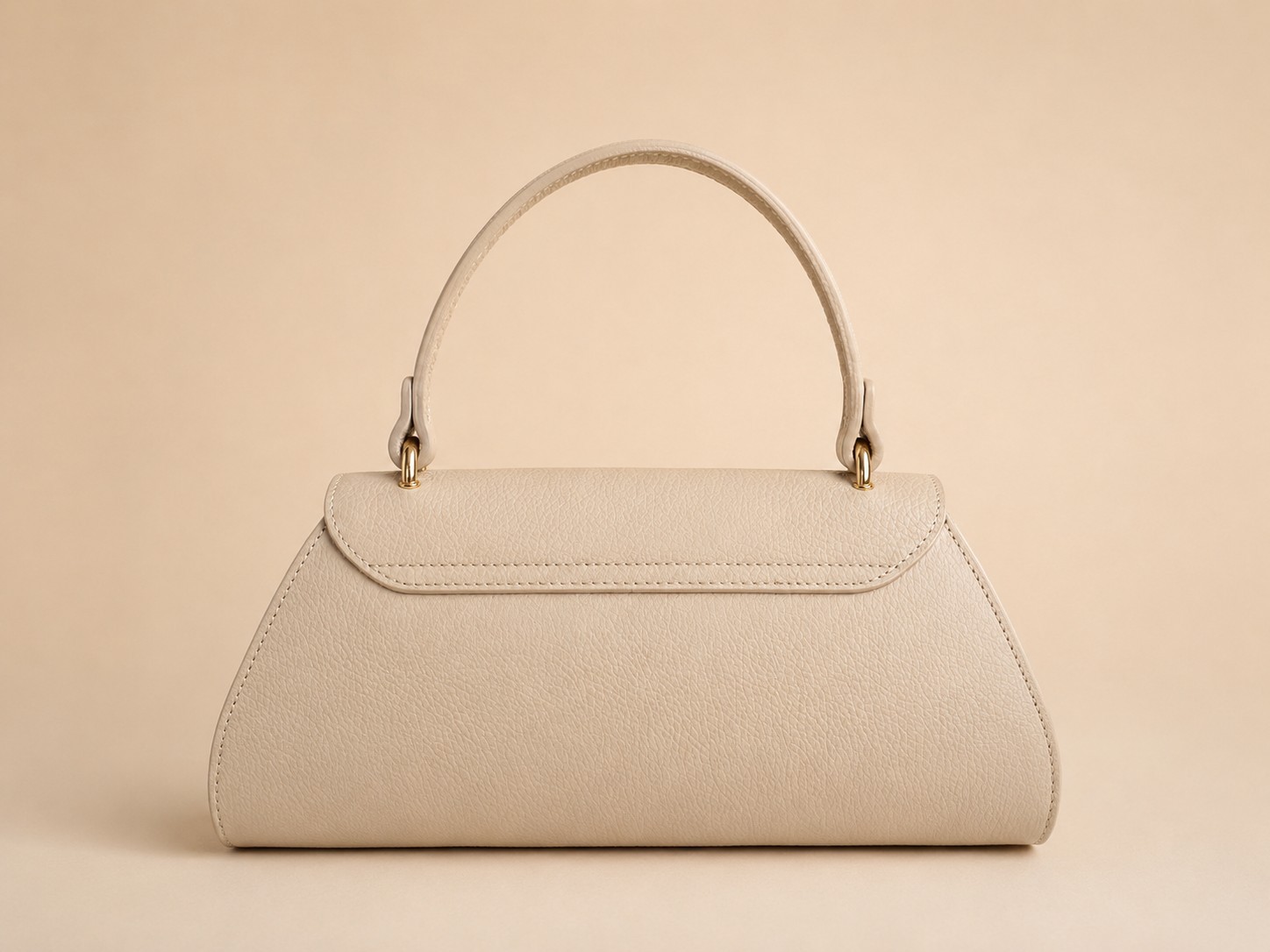 Beige Leather Shoulder Bag, Genuine Italian Leather Handbag