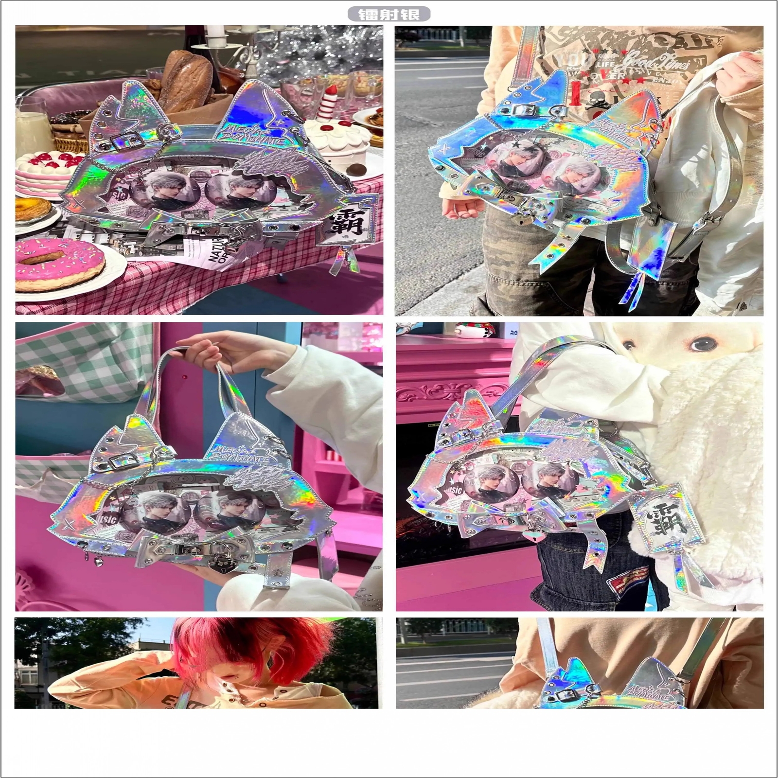 Girl Cat Transparent Itabag Shoulder Crossbody Bag Backpack Doll Shows Handbag
