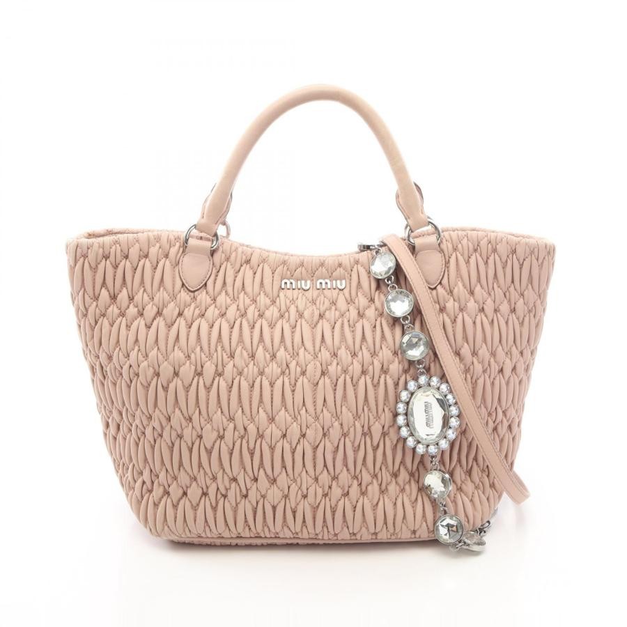 MIU MIU Bag: Matelasse Crystal Pink W24H22D15cm w/ strap;