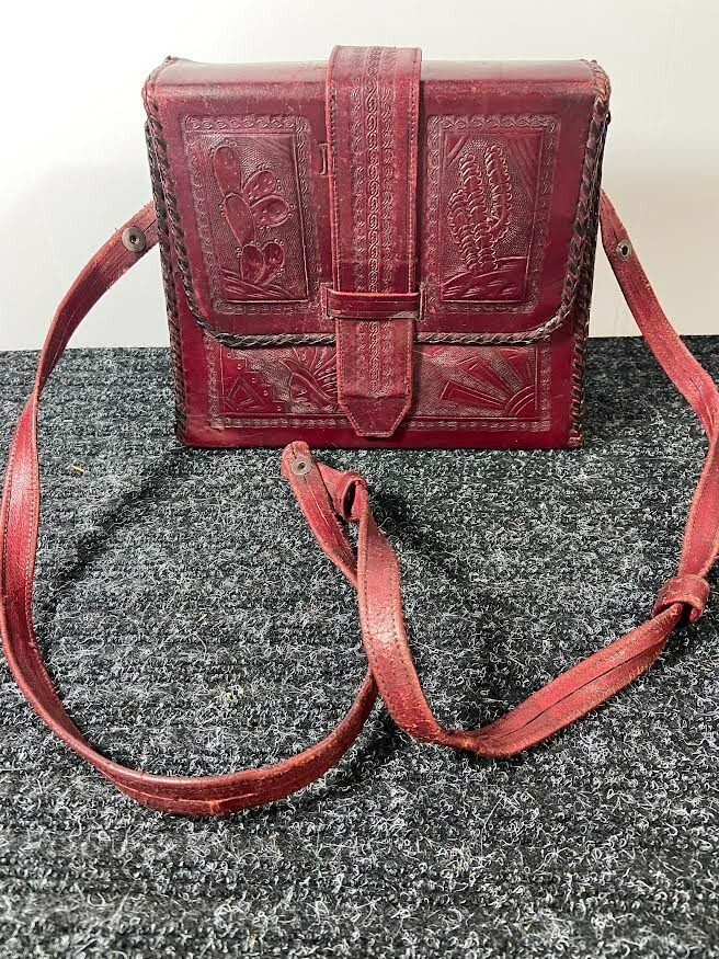 Handmade Leather Purse , made in Mexico and initialed with LMR