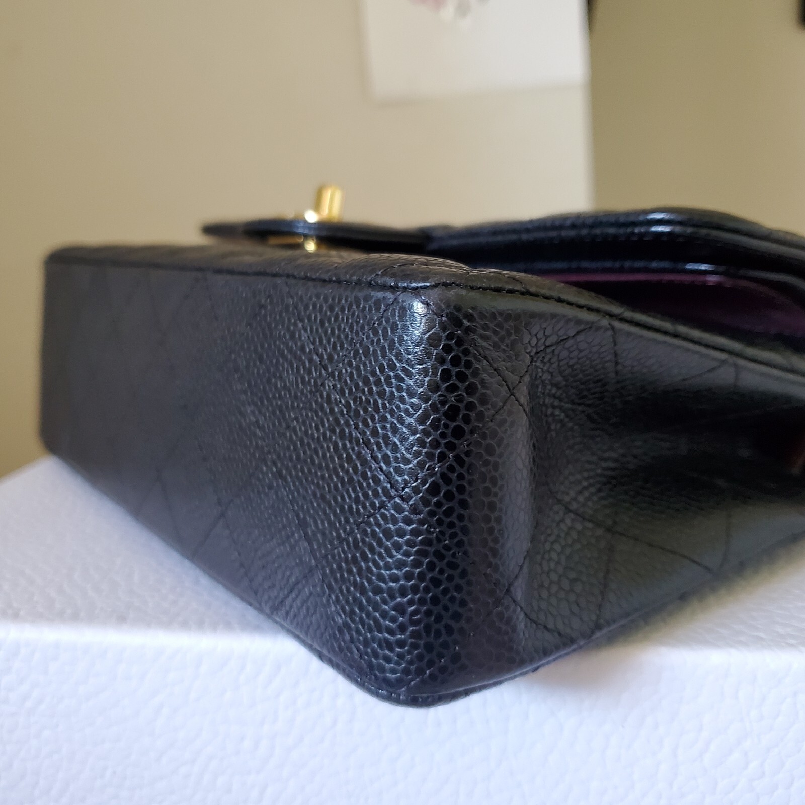 $11,300 CHANEL Classic small double Flap Bag black ca.viar gold hw year 2021
