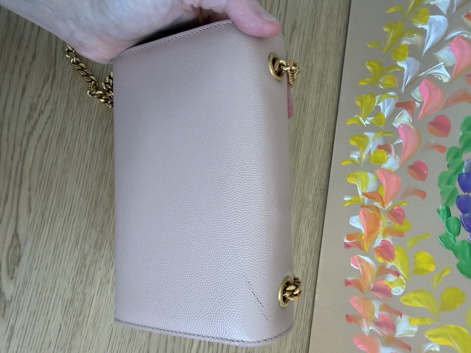 Saint Laurent Grain De Poudre Monogram Kate Satchel