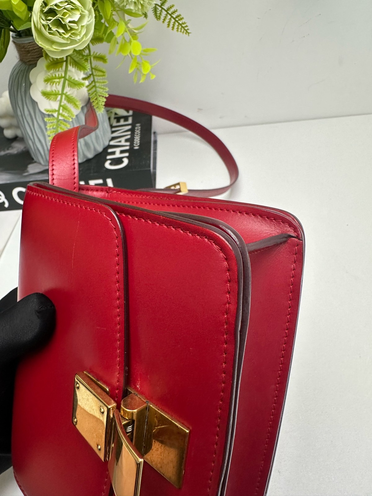 Celine Classic Box Small Red Smooth Calfskin Shoulder & Crossbody Duty Paid