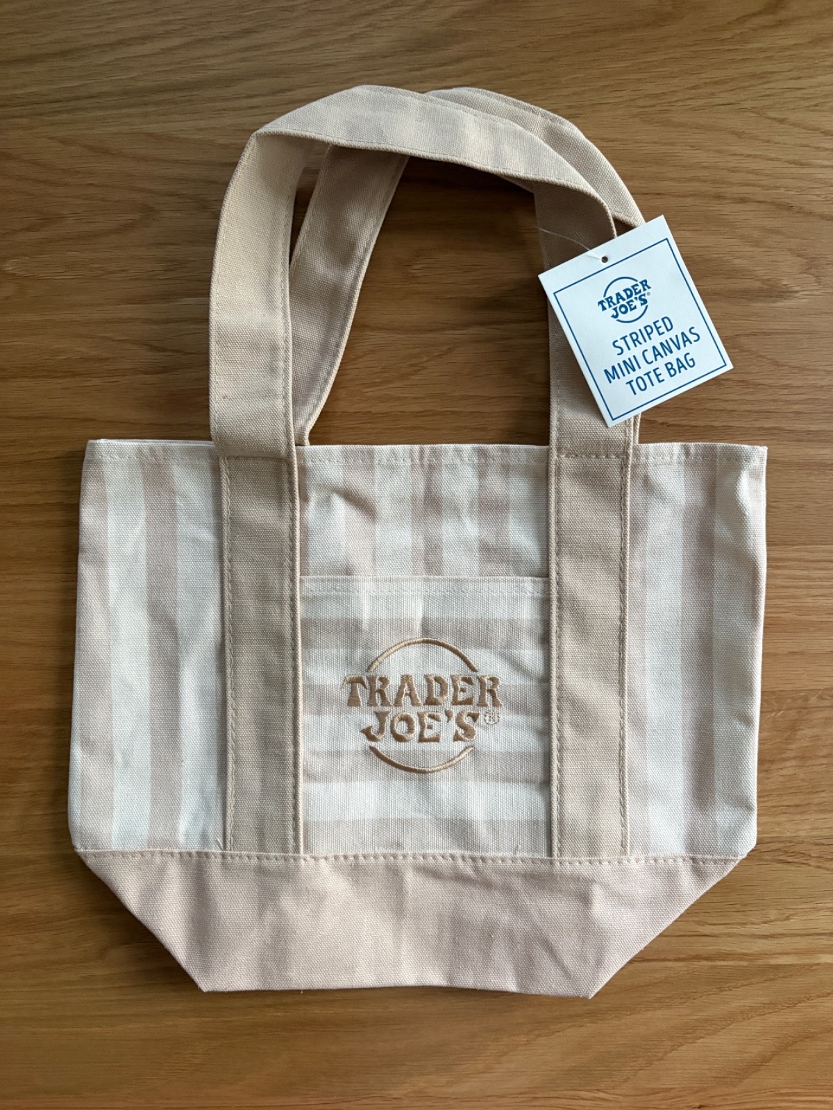 Trader Joe’s Striped Mini Canvas Tote Bag (Set of 4)