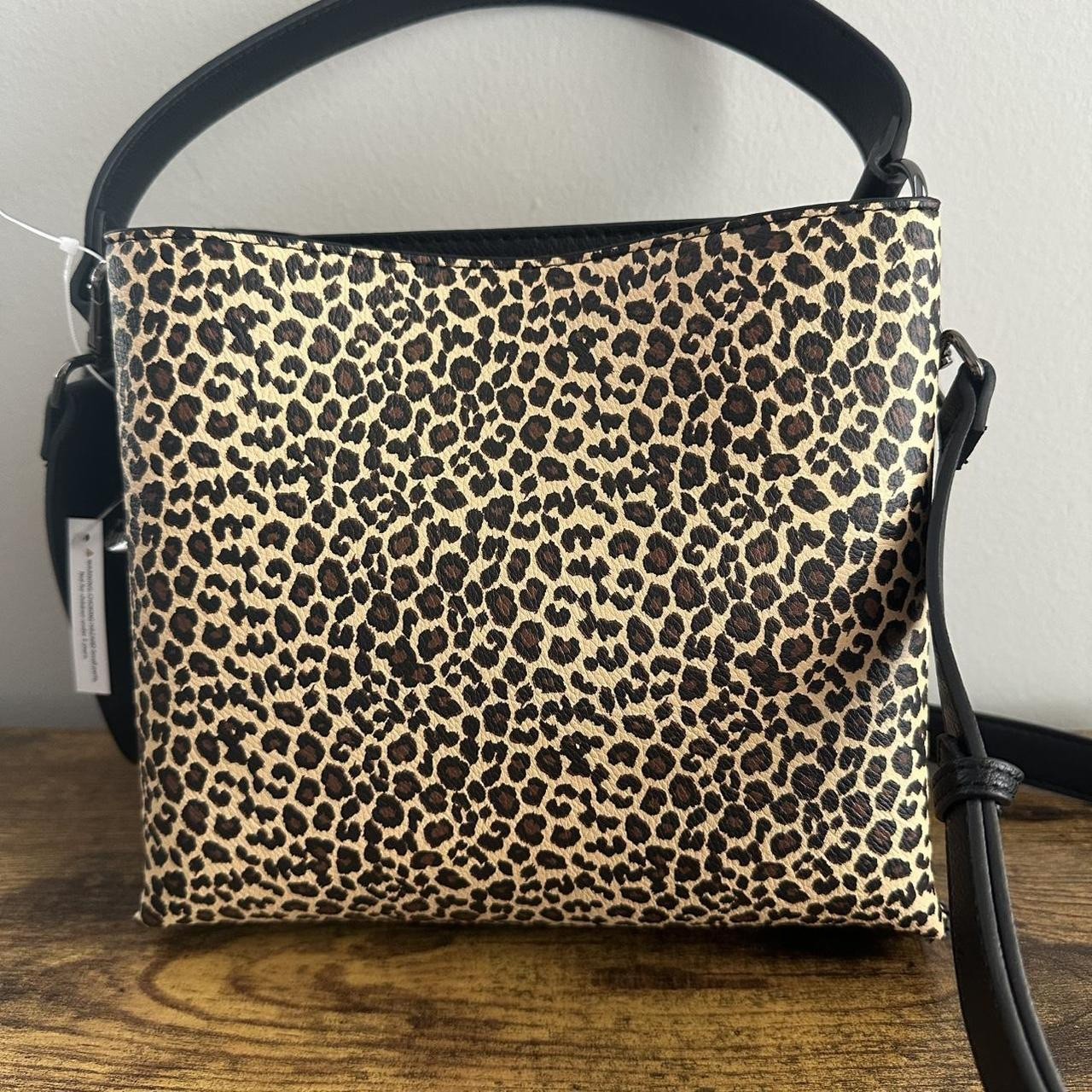 Betsey Johnson Leopard Cheetah Crossbody Bag Satchel heart charm NWT Org $98
