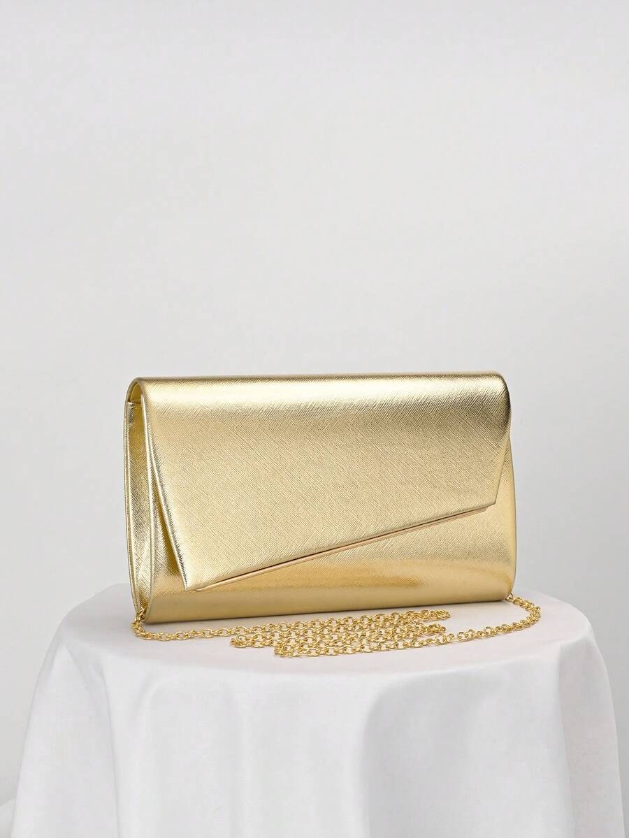 PU Leather Envelope Clutch Purse Small Chain Flap Women Evening Dinner Party